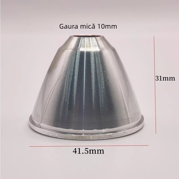Cupă reflectorizantă din aluminiu cu acoperire electroplacată în vid, model C8, finisaj portocaliu coajă, 41.5x31x10 mm, compatibilă cu Cree XHP35/50/70LED