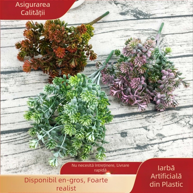 Buchet de flori artificiale din plastic pentru decorul casei, nunți, fotografii în aer liber și decor cu pereți verzi în peisaj