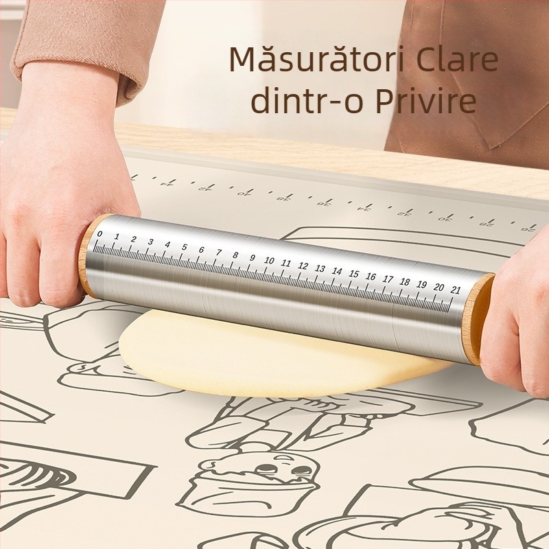 Sucitor din oțel inoxidabil 304, mâner din lemn și scară de măsurare – bucătărie