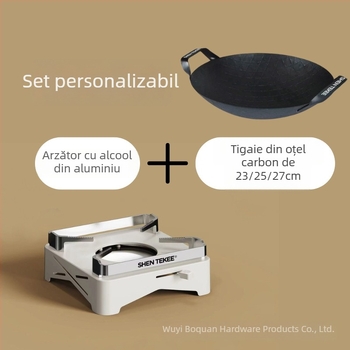 Foc de alcool pătrat din aluminiu pentru hoteluri și restaurante, plită compactă pentru oale mici, vas special pentru dry pot cu flacără stabilă
