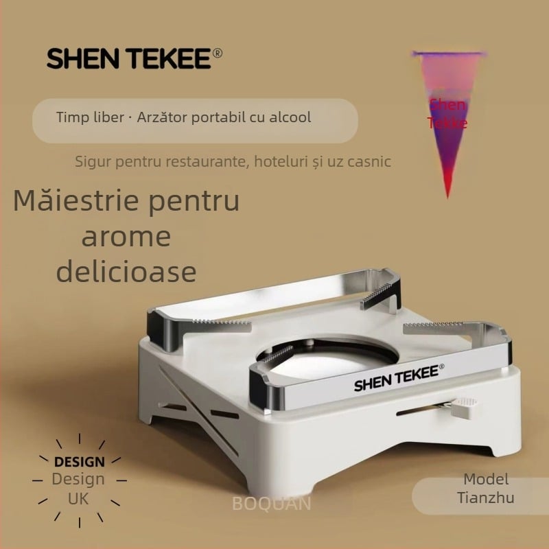 Foc de alcool pătrat din aluminiu pentru hoteluri și restaurante, plită compactă pentru oale mici, vas special pentru dry pot cu flacără stabilă