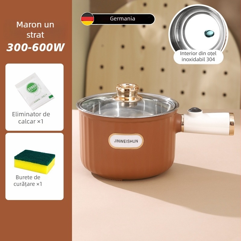 Oală electrică multifuncțională din oțel inoxidabil 304, 2L, pentru uz casnic și în cămine, oală pentru tăiței instant și hot pot, toate într-un singur aparat inteligent