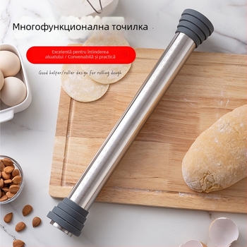Rulou din oțel inoxidabil 304 cu strat de silicon, pentru foi de găluște, grosime reglabilă cu scară de măsurare