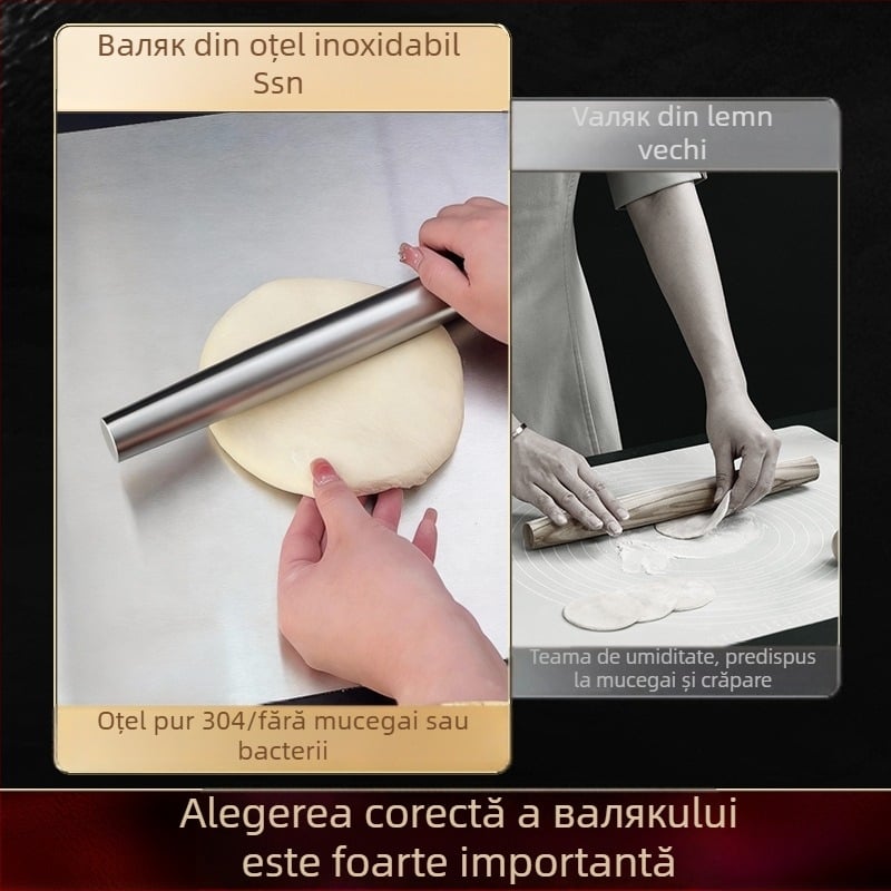 Rulou de aluat din oțel inoxidabil 304 pentru uz casnic, rulou fără sudură pentru găluște și tăiței
