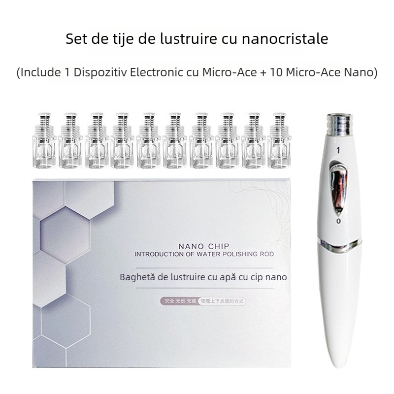 Dispozitiv facial cu microace pentru infuzia de esență și îngrijire a pielii cu iluminare nano-apă