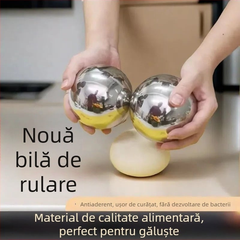 Rulou din oțel inoxidabil 316 pentru foi de găluște, model nou, uz casnic, unealtă versatilă de întins aluat