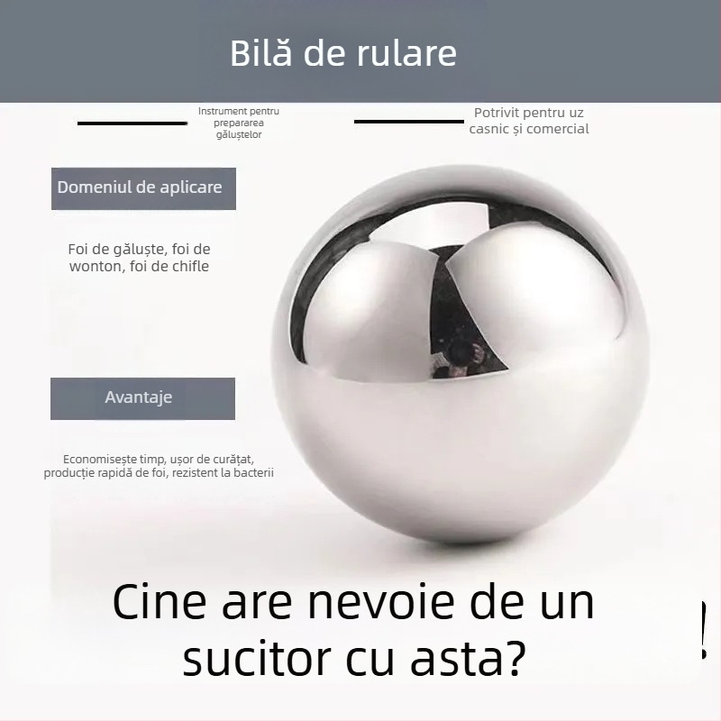 Rulou din oțel inoxidabil 316 pentru foi de găluște, model nou, uz casnic, unealtă versatilă de întins aluat