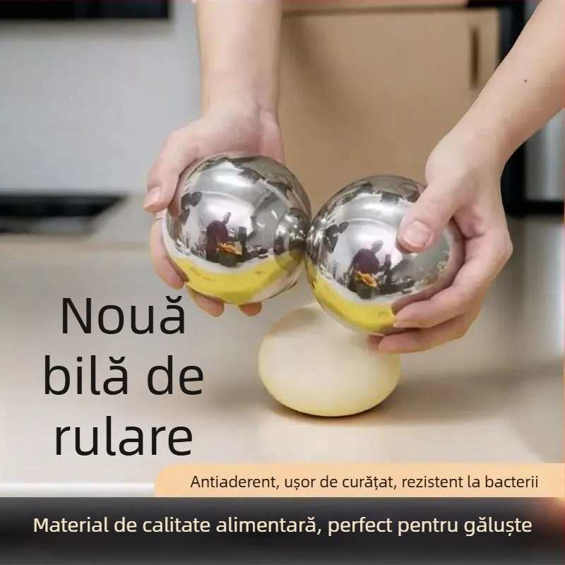 Rulou din oțel inoxidabil 316 pentru foi de găluște, model nou, uz casnic, unealtă versatilă de întins aluat