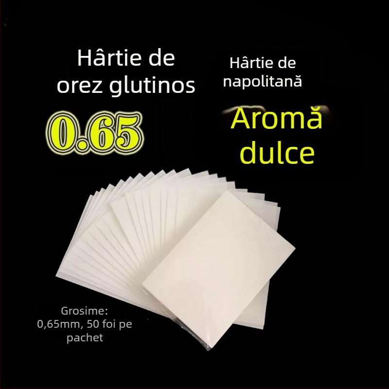 0,65 mm Hârtie de wafer comestibilă pentru coacere, imprimare cu fluturi și flori pentru chifle la aburi, versiune groasă