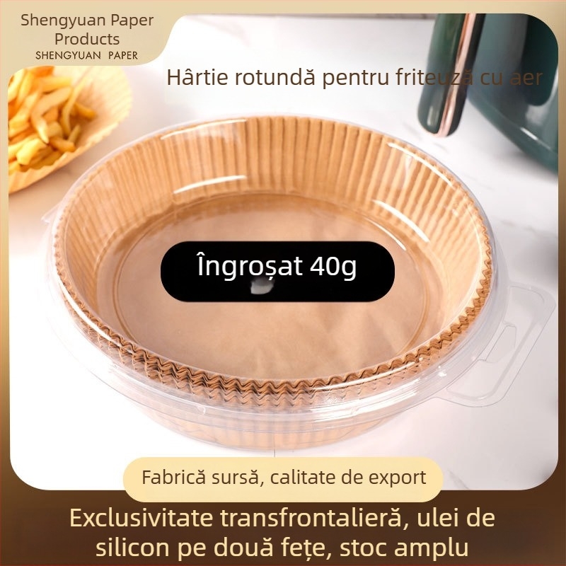 Protecție circulară din hârtie alimentară, de unică folosință, cu strat de ulei de silicon, pentru friteuza cu aer