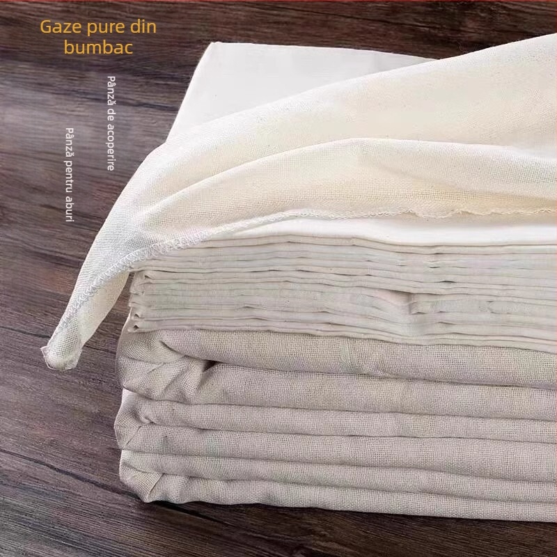 Gauză de bumbac pentru aburi, textură fină – covoraș antiaderent pentru aburire: orez, tofu și chifle