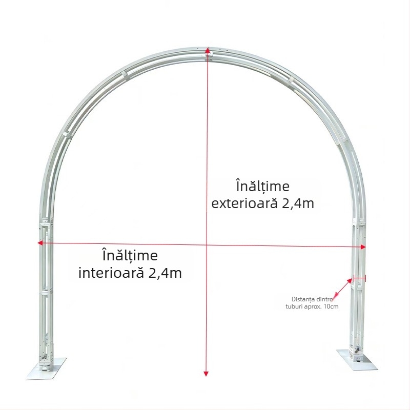 Arc de nuntă nou cu structură din truss, cadru din fier curbat semicircular pentru decor exterior al arcului de flori