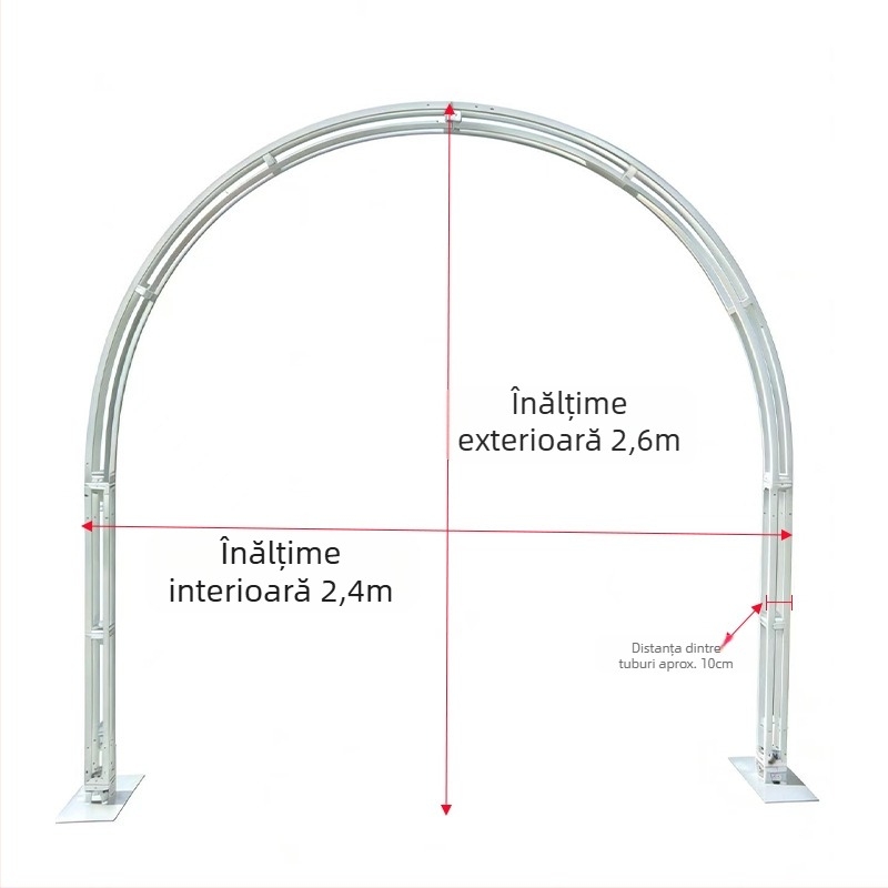 Arc de nuntă nou cu structură din truss, cadru din fier curbat semicircular pentru decor exterior al arcului de flori