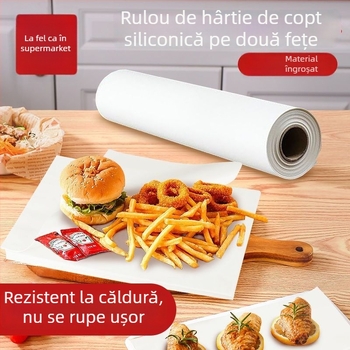 Hârtie de copt cu două fețe, absorbind uleiul, pentru grătar și cuptor, rezistentă la ulei și antiaderentă, hârtie de copt cu strat siliconat pentru uz casnic