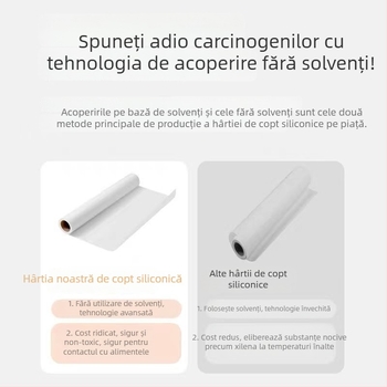 Hârtie de copt cu două fețe, absorbind uleiul, pentru grătar și cuptor, rezistentă la ulei și antiaderentă, hârtie de copt cu strat siliconat pentru uz casnic