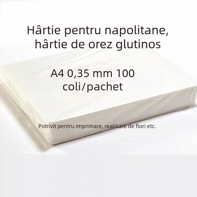 Hârtie wafer subțire A4 cu imagine digitală de tort comestibil pentru decorarea acadelelor și florilor din hârtie wafer