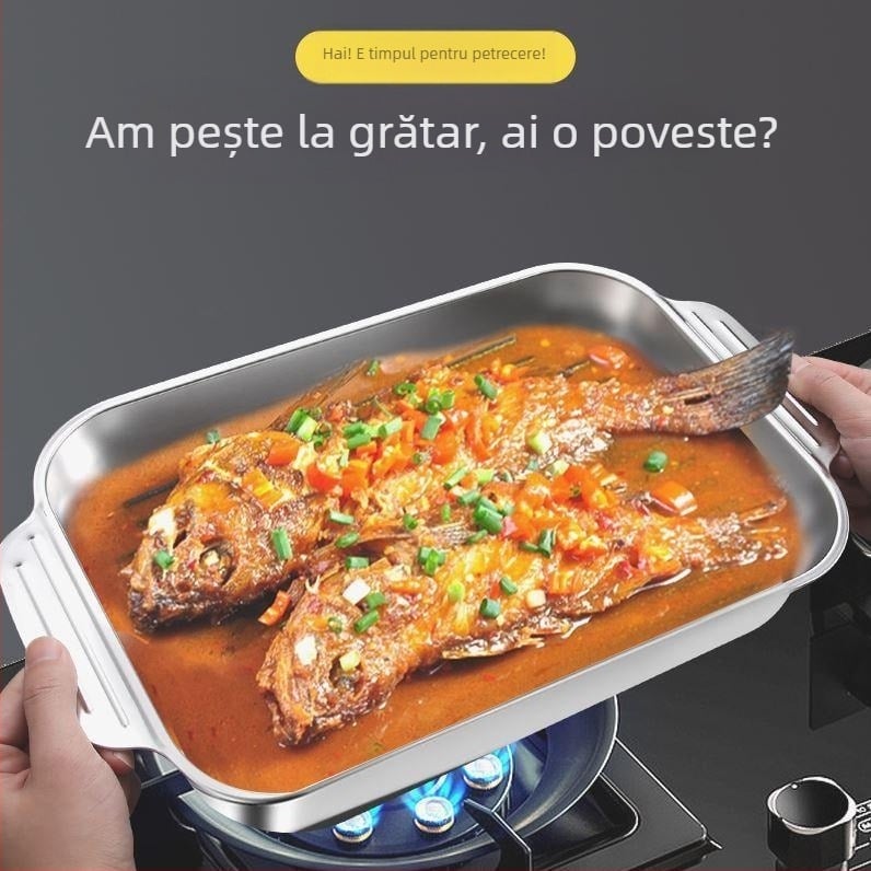 Placă/gril din oțel inoxidabil, capacitate mare, compatibilă cu plitele cu inducție, platou pentru fructe de mare și homar, grill multifuncțional