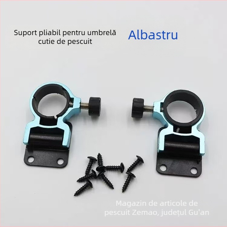 Suport umbrelă pliabil pentru cutia de pescuit — aliaj de aluminiu, universal, foarte ușor, cu șurub anti-pierdere