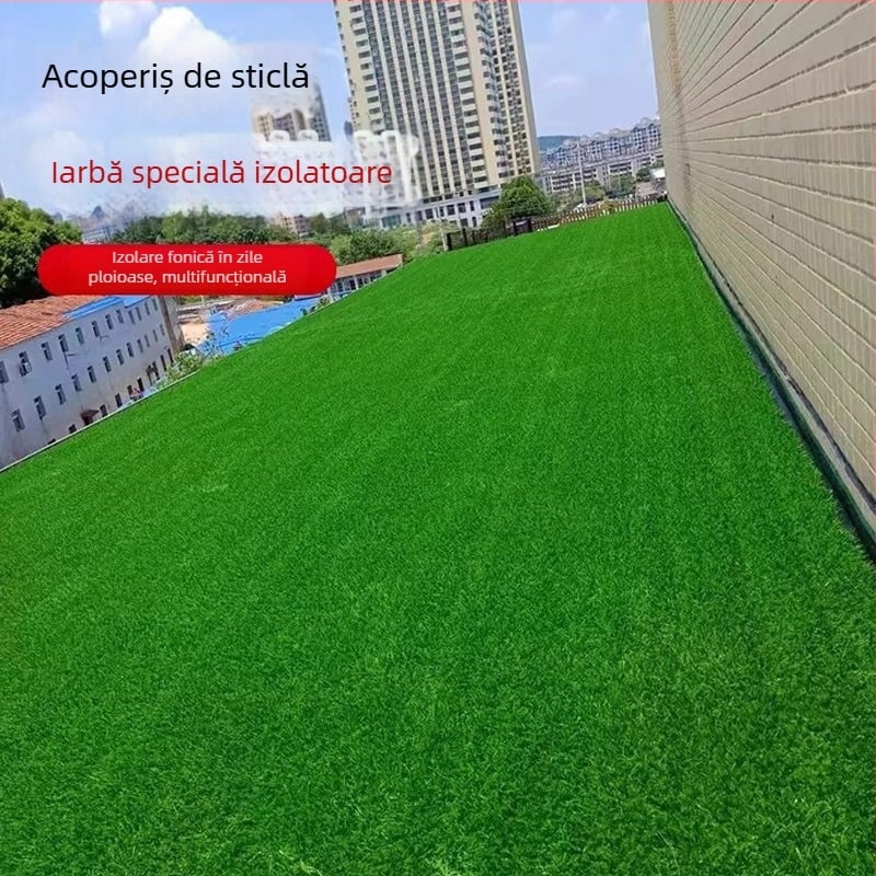 Covor izolator fonic pentru adăpost de ploaie, gazon artificial, impermeabil, izolație pentru aer condiționat, podea din gazon pentru acoperiș