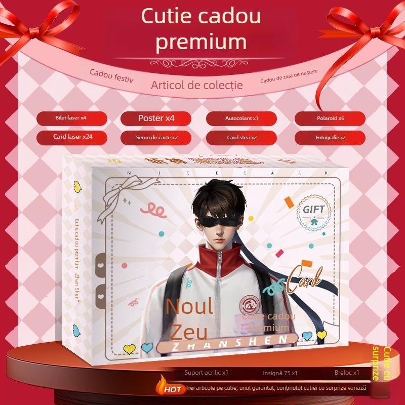 God Slayer Cutie Cadou și Colecție – Cutie Misterioasă cu Standee, Folie Aurie, Polaroid, Semn de Carte, Carte Poștală, Cadou DIY