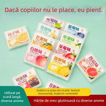 Hârtie de orez lipicioasă pentru copii – arome afine și căpșuni, hârtie DIY dulce