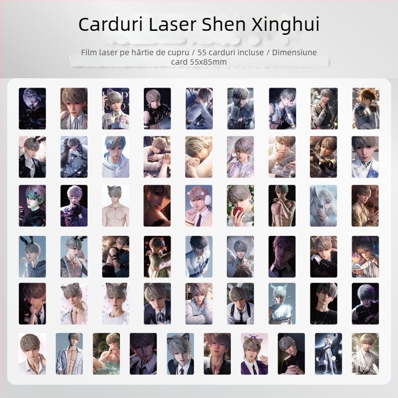 55 carduri mini cu temă de dragoste Shen Xinghui, imprimate cu laser, auto-imprimate Polaroid LOMO carduri poștale