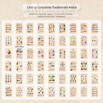 55 de carduri text în stil chinezesc despre cunoaștere tradițională străveche, știință populară și cunoștințe culturale — carduri Lomo de înaltă definiție