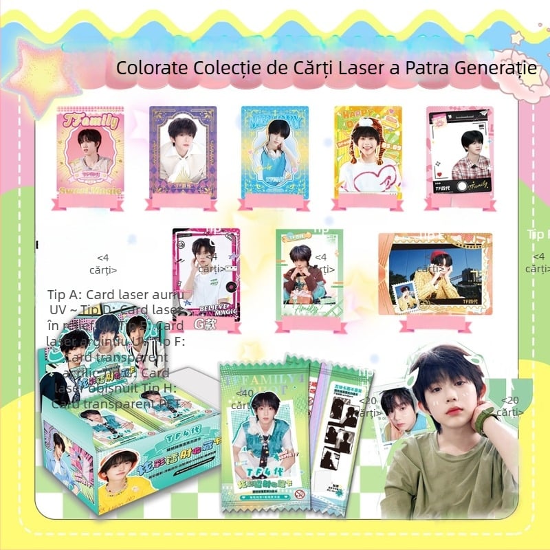 TF Family a patra generație – carduri laser cu hologramă în cutie surpriză – colorate, carduri Polaroid Lomography imprimate de utilizator