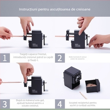 Deli 0668 ascuțitor de creioane cu deschidere dublă și design retro de cameră, mecanism manual, pentru elevi