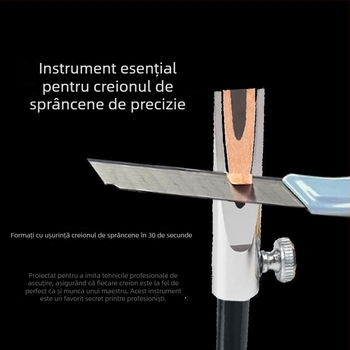 Ascuțitor dublu pentru creion, pentru sprâncene, instrument cilindric pentru tatuaje, corp din lemn cu canelură metalică în formă de U