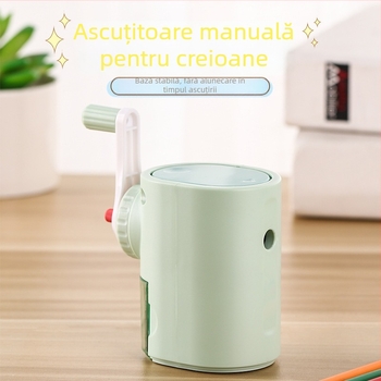 Dingbang 8688 Ascuțitor de creioane manual, în nuanțe pastel, mecanism anti blocare și grosime reglabilă, portabil și practic