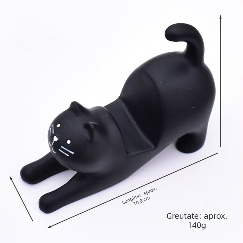 Figurină cu pisică drăguță și suport pentru telefon, decor colorat pentru birou, creativă și practică pentru vizionarea serialelor