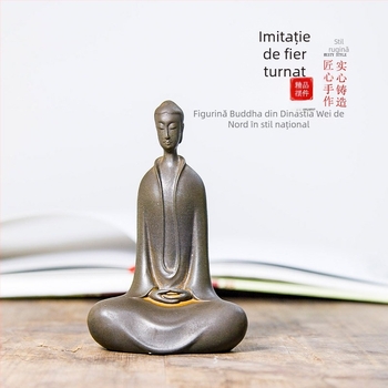 Statuă Buddha Zen, stil nou chinezesc, Dinastia Wei de Nord, decor de masă pentru living, obiect de artă din rășină, lucrat manual.