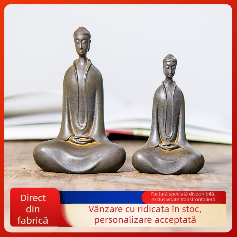 Statuă Buddha Zen, stil nou chinezesc, Dinastia Wei de Nord, decor de masă pentru living, obiect de artă din rășină, lucrat manual.