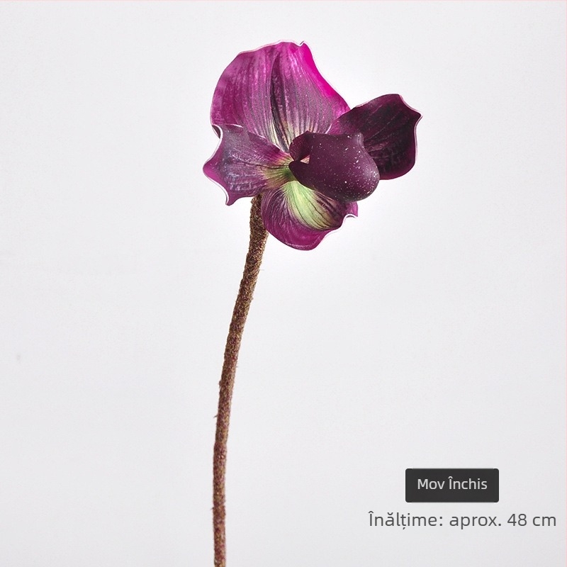 Orhidee Phalaenopsis artificială, tulpină unică în ghiveci de interior, buchet decorativ pentru nunți și ședințe foto