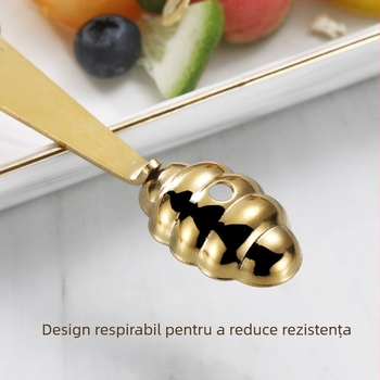 Melon baller cu mâner din lemn și oțel inoxidabil 304, lingură pentru fructe