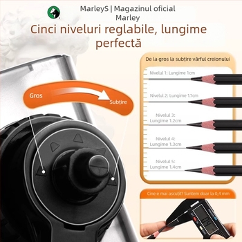 Magritte 0615 Ascuțitoare portabilă de creioane, manuală, pentru copii, pentru elevi de școală primară și studenți la artă