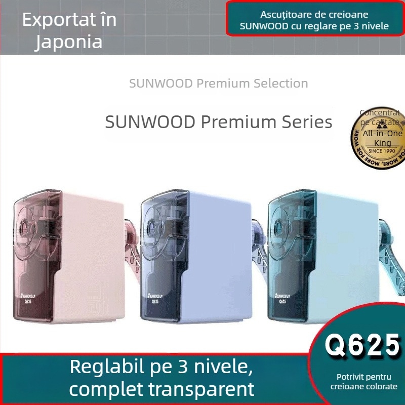 Ascuțitor de creioane Miki Q625 cu grosime reglabilă, manual, pentru elevi și copii