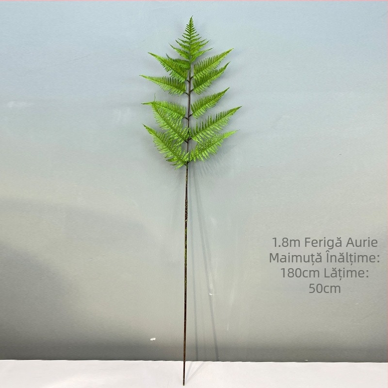 Plantă artificială verde, tulpină unică, ferigă maimuță aurie și ferigă câine aurie, decor pentru casă și recuzită fotografică, foarte realistă
