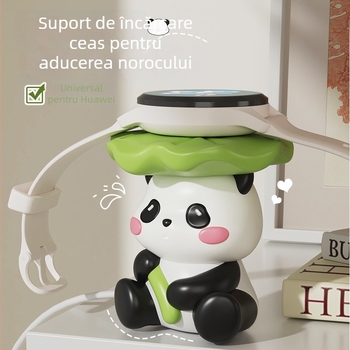 Panda adorabil din desene animate – stație de încărcare pentru ceas, suport pentru noptiere și birou, mic ornament cadou de ziua de naștere