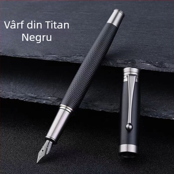 Stilou metal pentru afaceri, scriere lină, vârf din oțel inoxidabil, rezervor de cerneală, sistem de alimentare rotativ, model 175