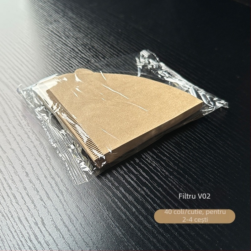 Hârtie de filtru pentru cafea, formă conică, din pulpă de lemn brută, pentru pour-over în stil american, filtrare prin picurare, V01/02, cu cutie, 50/100 foi