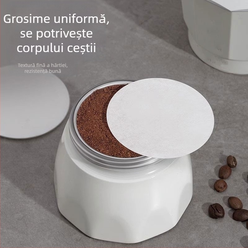 Filtru circular de hârtie pentru moka pot și espresso, filtru pentru bolul cu praf, dimensiuni 5/5/58 mm