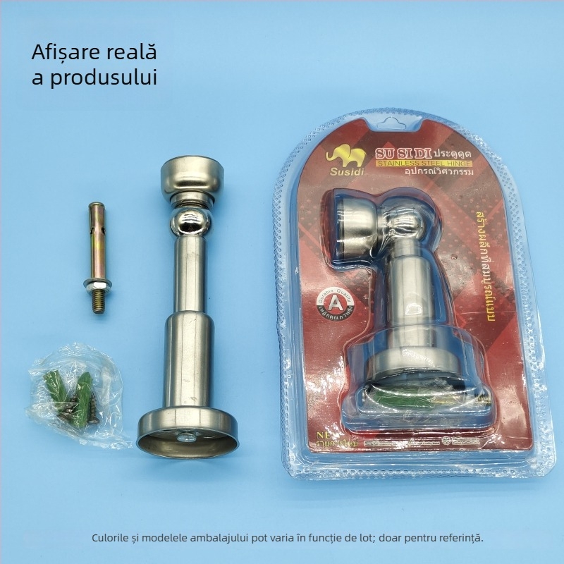 Opritor de ușă din oțel inoxidabil, reglabil, extensibil, montaj pe perete, pentru baie