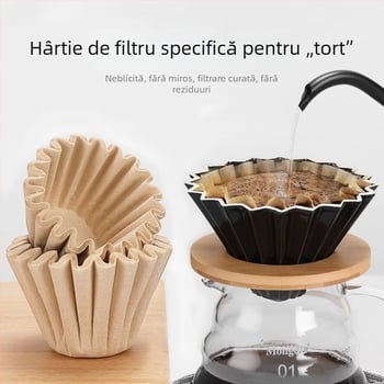 Filtru de cafea din hârtie, în formă de prăjitură, 155/185, pentru cafea pour-over, filtru pliabil