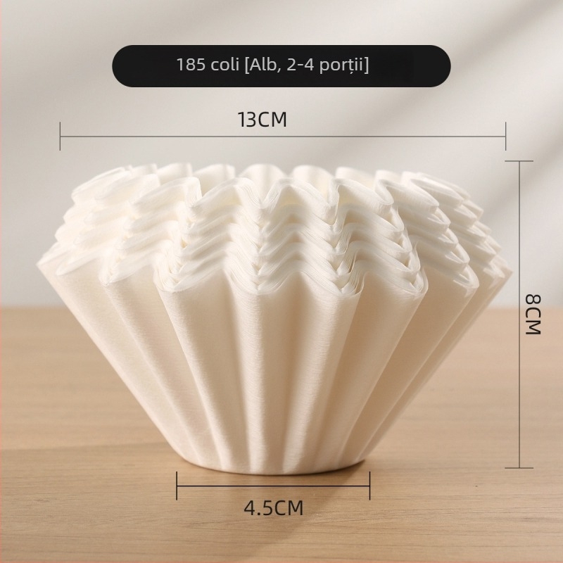 Filtru de cafea din hârtie, în formă de prăjitură, 155/185, pentru cafea pour-over, filtru pliabil