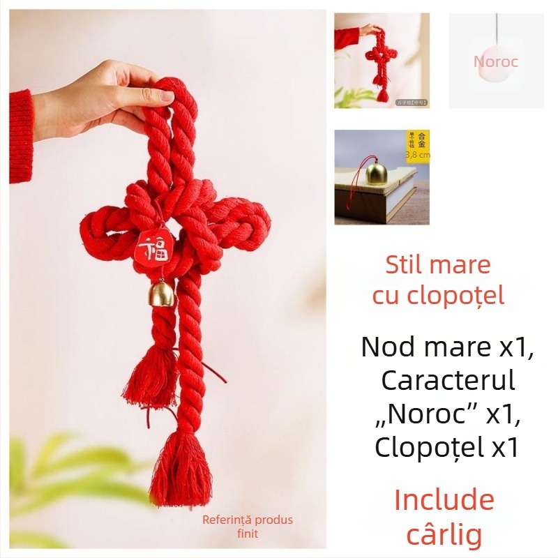 Pandantiv cu nod chinezesc cu simbolul Fu pentru Anul Nou, ornament pentru ușă și cameră