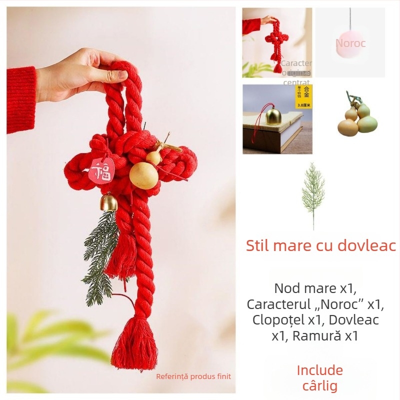 Pandantiv cu nod chinezesc cu simbolul Fu pentru Anul Nou, ornament pentru ușă și cameră