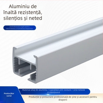 Șină electrică pentru perdele cu rulmenți, șine drepte din aliaj de aluminiu îngroșat, montaj pe plafon și accesorii pentru perdele