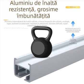 Șină electrică pentru perdele cu rulmenți, șine drepte din aliaj de aluminiu îngroșat, montaj pe plafon și accesorii pentru perdele